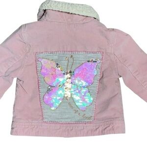 Upcycled Pink Corduroy Sherpa Toddler Jacket